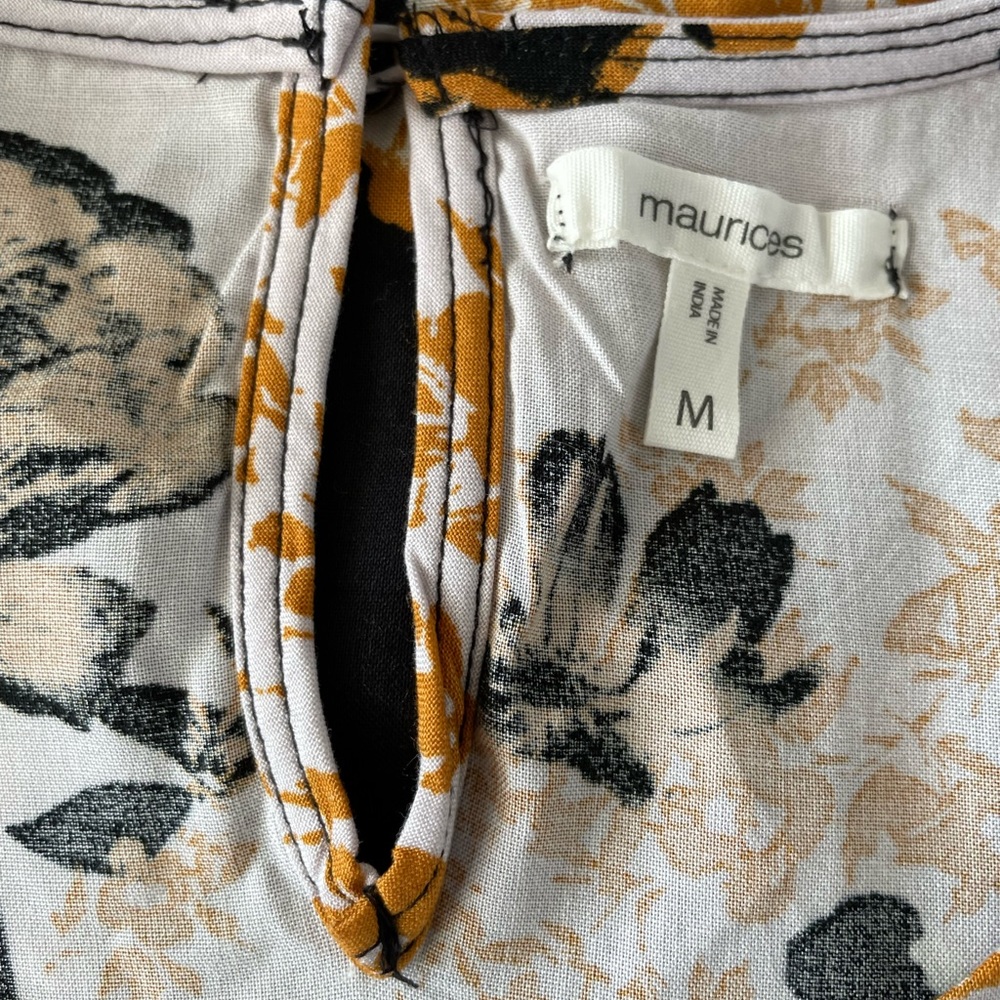 Maurice’s Yellow, Black & White Beautiful Floral, High-Low Dress. - Picture 2 of 5